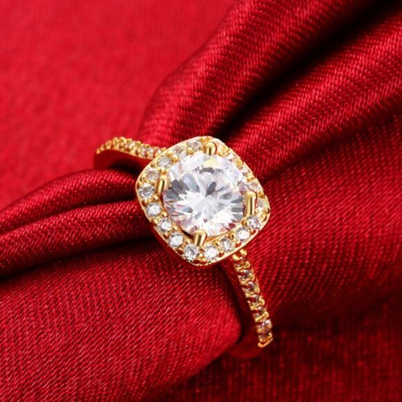 Smile More, New, 18k Gold Micro Ring Insert with CZ, Size 8 Ring - Picture 3 of 6